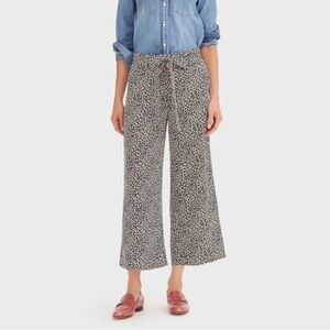 J. Crew silk cropped wide leg pants in leopard print